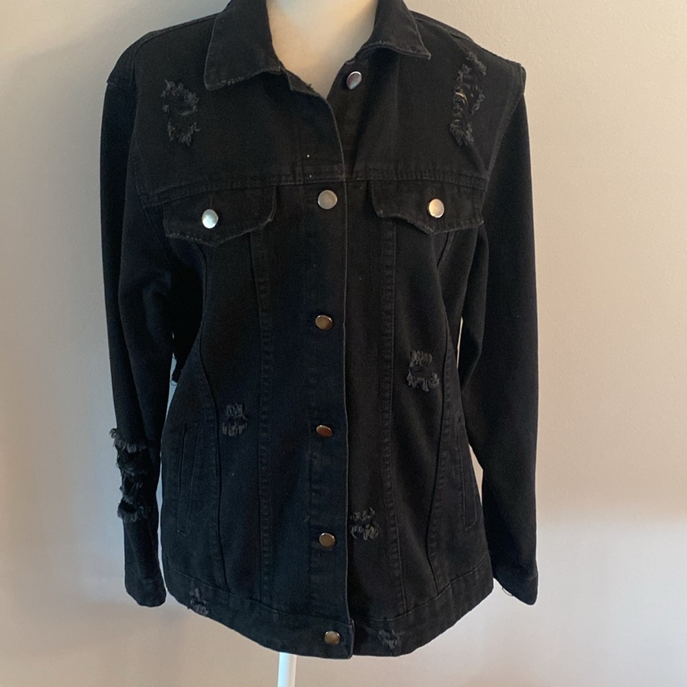 American BAZI distressed denim jacket NWT - Picture 9 of 14